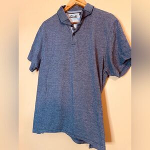 Tasso Elba Blue Polo Shirt Classic Short-Sleeve